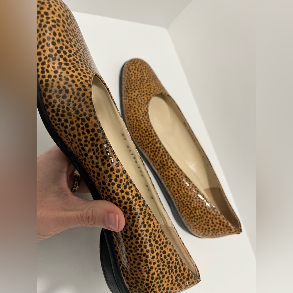 Salvatore Ferraganno Boutique Made in Italy Shiny Cheetah Print flats size 8.5 - Picture 7 of 11